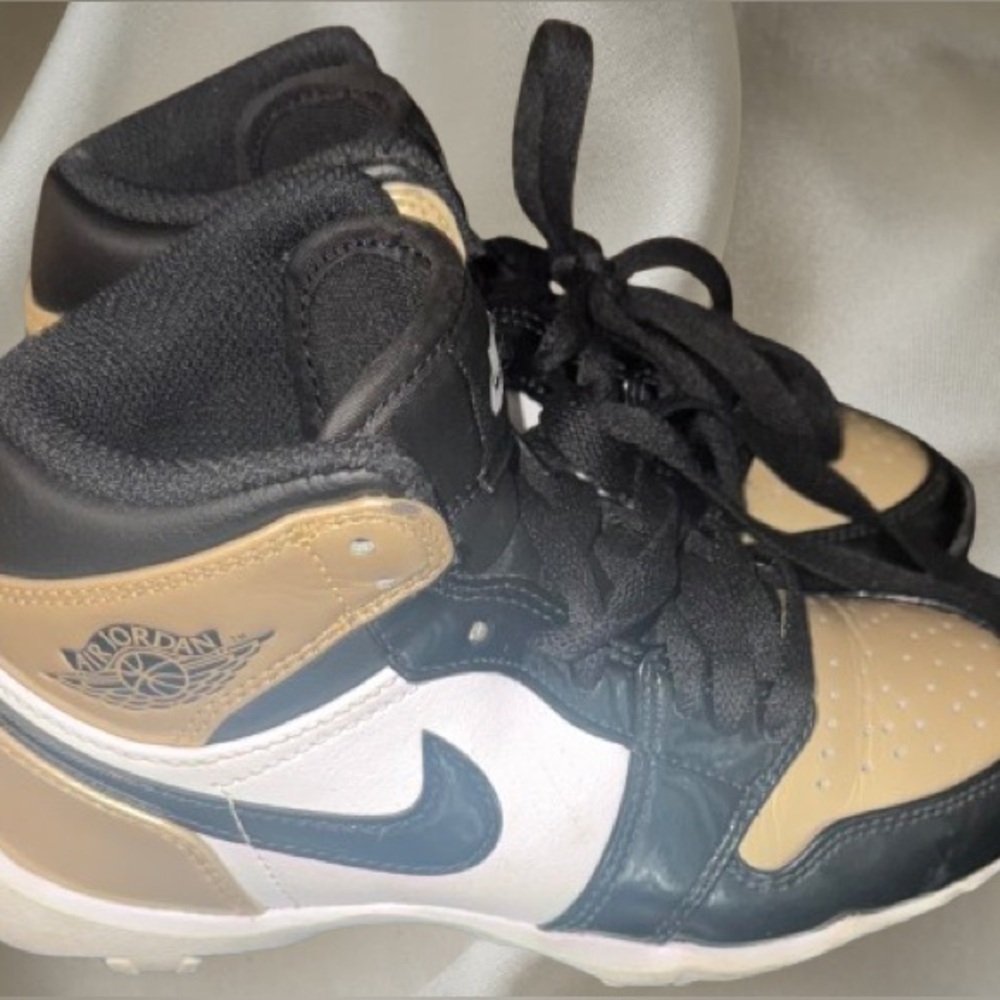 Jordan Kids' Black, White, and Tan Sneakers